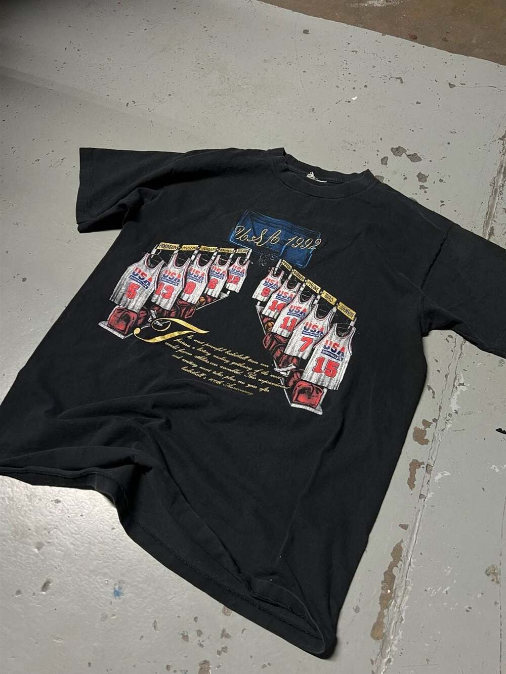 Vintage 1992 USA Olympic Dream Team Shirt L Nutmeg Michael Jordan Very Rare